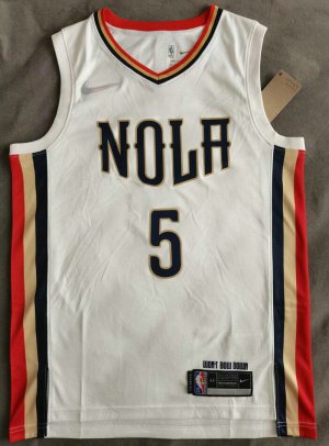 NBA 5 Jones New Orleans Pelicans 21-22 city Maillot blanc